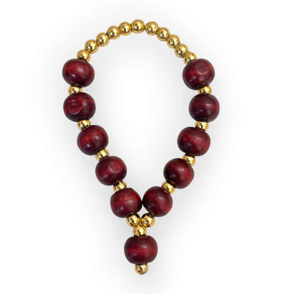 Small Orignal Laal Chandan Red Sandalwood Mala for God Idol Small Mala Garland Haar for Car Idols, Moti Mala for Statue, Figurines, 7 cm - Achleshwar