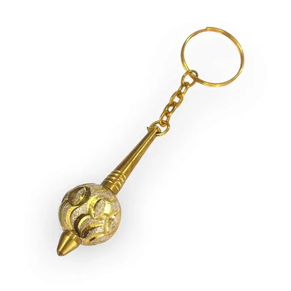 Brass Hanuman Ji/Bajrangbali Locket/Gada Keychain Keyring Gift For Men, Women, Boys, Girls and Friends 9 cm - Achleshwar