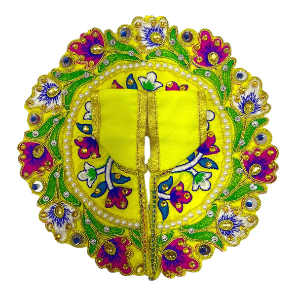 Laddu Gopal poshak/Dress | Bal Gopal Poshak Handmade Embroidered Dress with Stone & Jari Work Size 0 to 6 - Achleshwar
