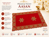 Red velvet pooja asan cloth with gold embroidered edge and corner crosses