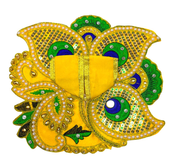 Laddu Gopal poshak/Dress | Bal Gopal Poshak Handmade Peacock Feather Embroidered Dress Size 0 to 6