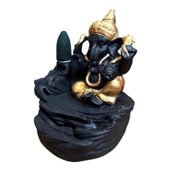 Lord Ganesh Backflow Smoke Fountain Incense Holder with Cones & Sticks - Achleshwar