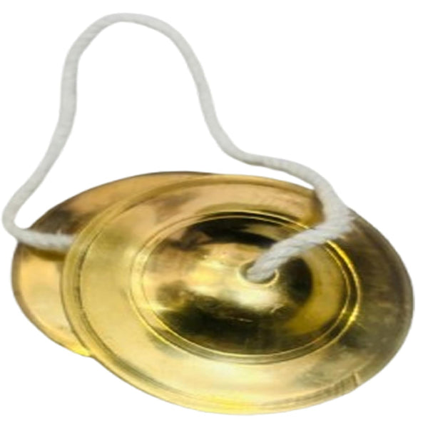 Metal Craft Brass Manjeera Traditional Instrument Indian Music hand Cymbal (3 Inches, Pair)