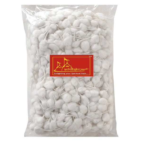 Batti Round Cotton Wicks for Diya, GOL Batti for Puja, 1000 Pieces (Pack of 1, White) - Achleshwar