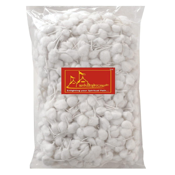 Achleshwar Batti Round Cotton Wicks for Diya, GOL Batti for Puja, 1000 Pieces (Pack of 1, White)