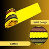 Yellow cotton gamcha/patka roll with maroon and dark woven border bands