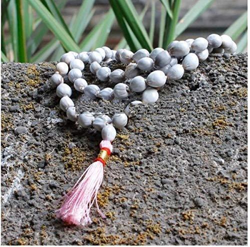 108+1 Beads Vaijayanti Mala for |Wearing||Japa||Meditation||Chanting||Puja|.(Off White) - Achleshwar