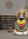 Khatu Shyam Ji idol polyresin statue, golden crown, black face, red halo, base