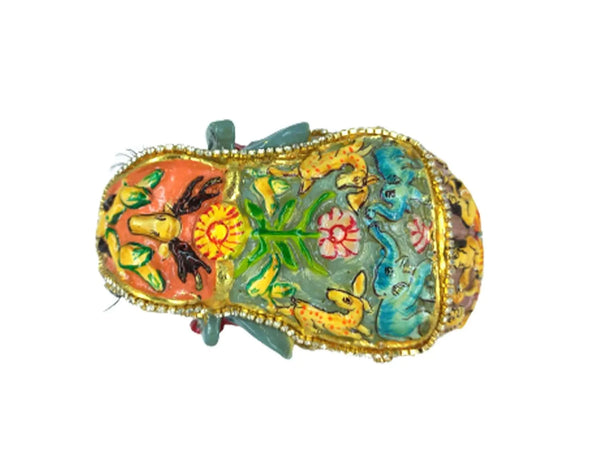 Handmade Elephant Statue Embossed Painted Animal Figurines Showpiece for Home Decor - Achleshwar