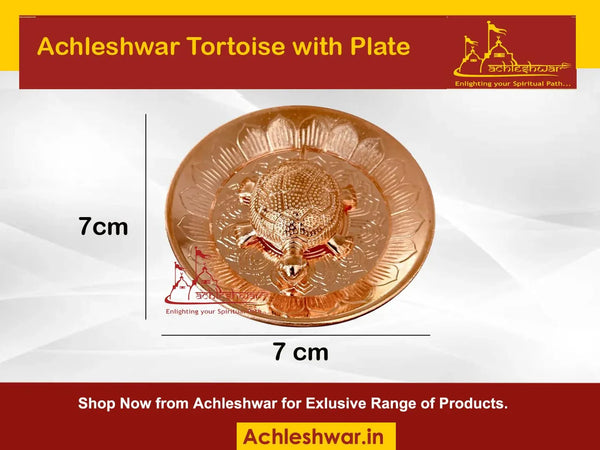Vastu Feng Shui Designer Copper Tortoise with Plate - Achleshwar