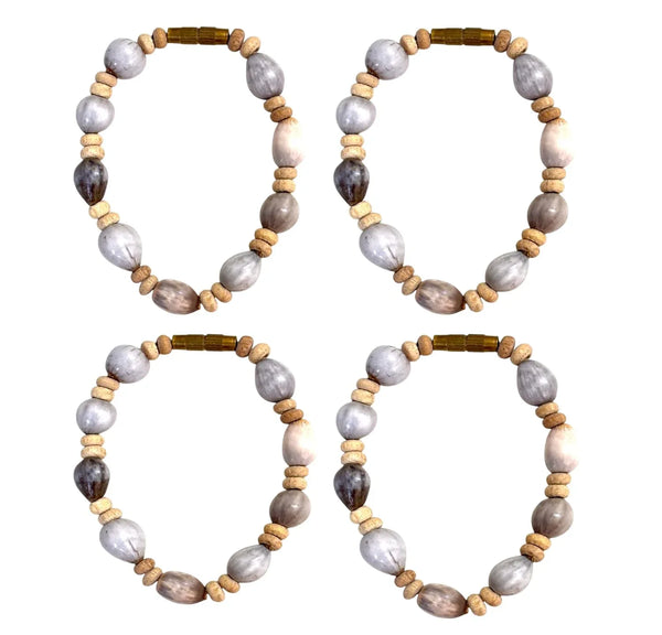 Small Vaijyanti + Tulsi Mala for God Idol Small Mala Garland Haar for Car Idols, Moti Mala for Statue, Figurines, 7 cm Pack of 4 - Achleshwar