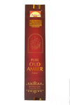 Pure Oudh Amber incense box, Parimal Sacred Scents, with hanging tab.