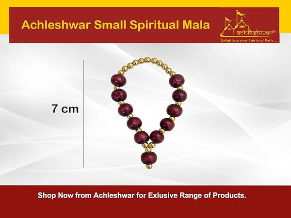 Achleshwar Small orignal Laal Chandan Red Sandalwood Mala for God Idol Small Mala Garland Haar for Car Idols, Moti Mala for Statue, Figurines, 7 cm size 0 to 5 No Laddu gopal
