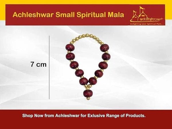 Gold and red beaded mala, 7 cm, with a small hanging gold charm
