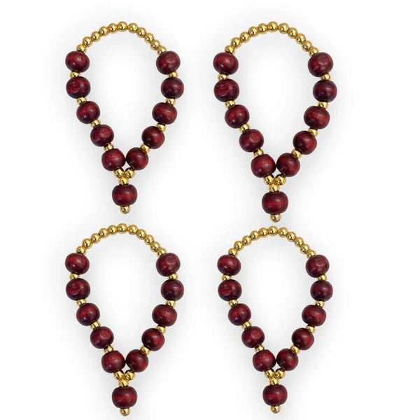 Small Orignal Laal Chandan Red Sandalwood Mala for God Idol Small Mala Garland Haar for Car Idols, Moti Mala for Statue, Figurines, 7 cm - Achleshwar