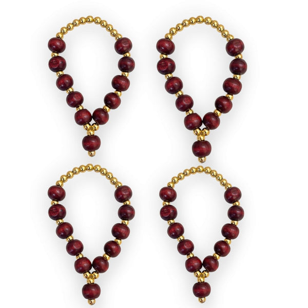 Achleshwar Small Orignal Laal Chandan Red Sandalwood Mala for God Idol Small Mala Garland Haar for Car Idols, Moti Mala for Statue, Figurines, 7 cm