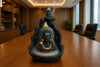 Lord Shiva backflow incense holder with smoke effect, seated figure and dark cone