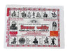 Paperback almanac with red-and-white illustrated cover and zodiac/astrology icons
