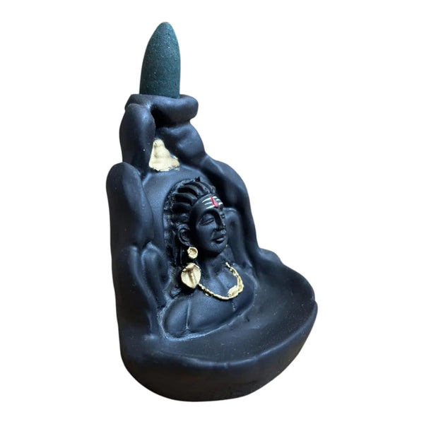 Lord Shiva Adiyogi Backflow Smoke Fountain Incense Holder with Cones & Sticks - Achleshwar