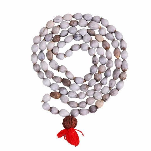 108+1 Beads Vaijayanti Mala for |Wearing||Japa||Meditation||Chanting||Puja|.(Off White) - Achleshwar