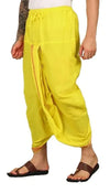 Pure Cotton Readymade Dhoti With Pocket Yellow Colour Free size - Achleshwar