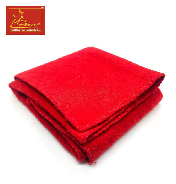 Red & Yellow Wollen Pooja Aasan