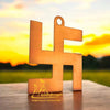 Copper swastik wall hanging vastu yantra, orange-copper symbol with hanging loop