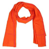 Orange cotton gamcha patka scarf, long draped with stripe edging
