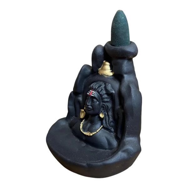 Lord Shiva Adiyogi Backflow Smoke Fountain Incense Holder with Cones & Sticks - Achleshwar