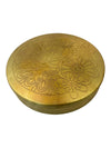 Achleshwar Brass Pooja Box | 7 Dibbi Set for Roli, Chawal, Haldi, Kumkum, Sindoor, Chandan, Turmeric | Traditional Brass Pooja Dani with Lid Holder for Festivals, Vrat & Daily Puja modified this title