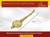 Gold-tone Gada keychain with round charm, on a chain