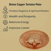 Copper tortoise plate with centered embossed tortoise relief