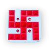 Red swastik pyramid vastu yantra board with raised geometric pattern