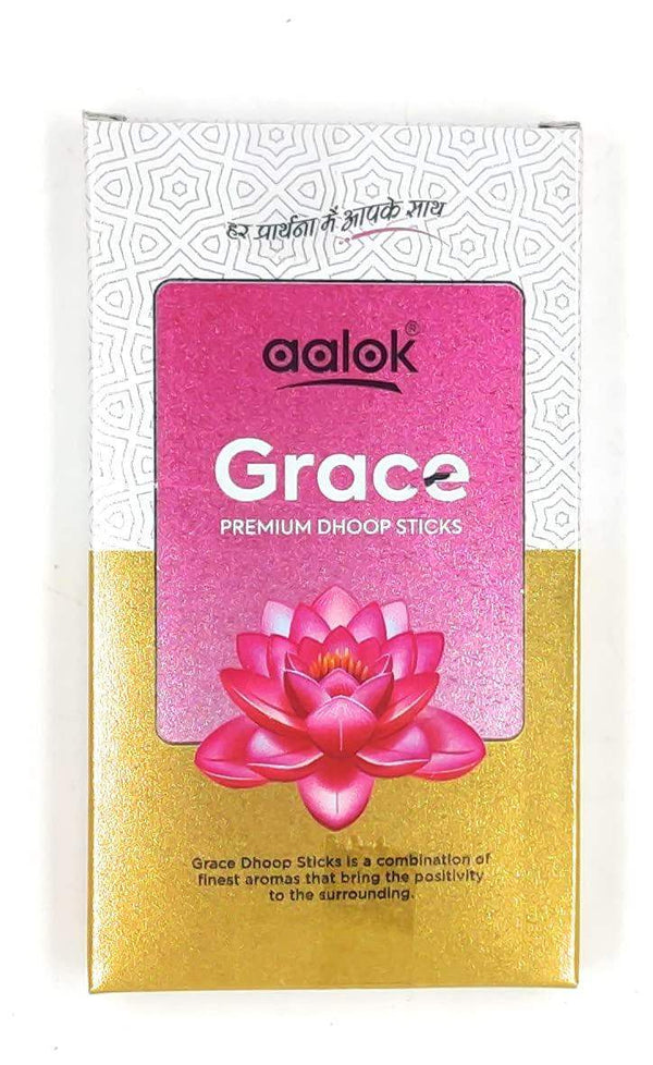 Grace premium dhoop incense sticks box with pink lotus design