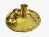 Pure Brass Pooja/Bhog Thali Set, 5 Pieces, Designer Bhog Set with Bowls, Glass and Spoon 8inch - Achleshwar