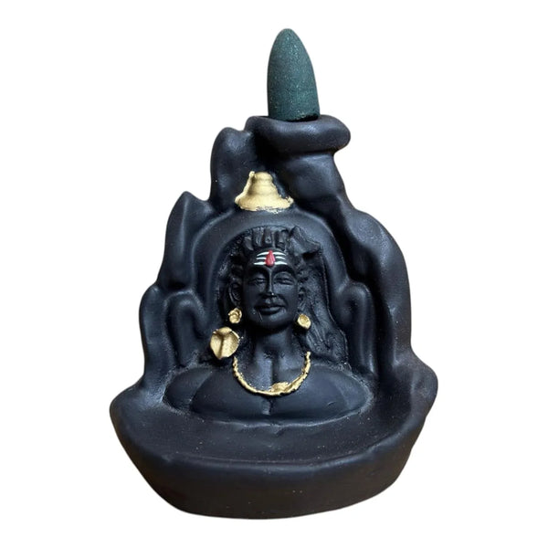 Lord Shiva Adiyogi Backflow Smoke Fountain Incense Holder with Cones & Sticks - Achleshwar