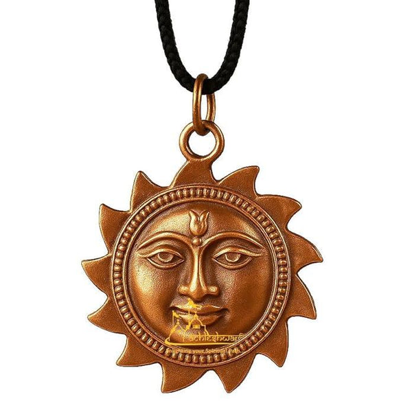 Sun Face Copper Pendant Metal Traditional Design - Achleshwar