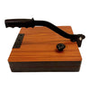 Square wooden roti press board with black handle and iron latch, 9 inch style.