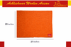 Orange woolen aasan meditation mat, 23 in by 27 in, square folded design.
