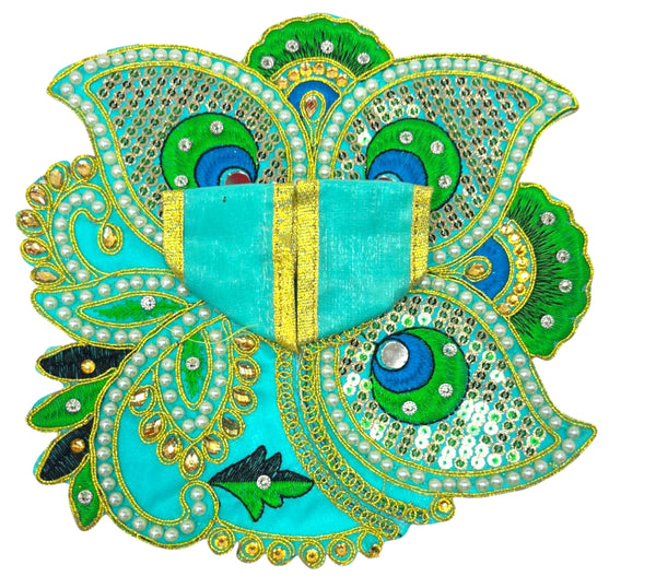 Laddu Gopal poshak/Dress | Bal Gopal Poshak Handmade Peacock Feather Embroidered Dress Size 0 to 6 - Achleshwar