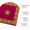 Luxury Designer Velvet Embroidered Pink Pooja Aasan Cloth for Mandir | Premium Altar Cover for Temple, Puja Chowki, Home Shrine & Diwali Decoration
