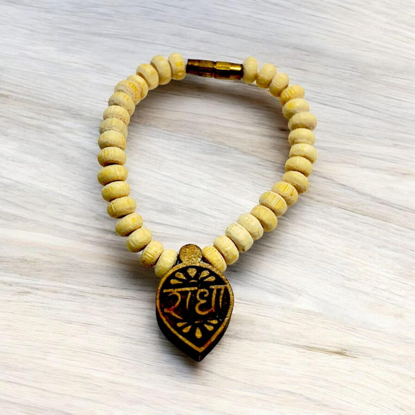 Achleshwar Small Original Tulsi Mala with Radha Pendant Design for God Idol | Mini Garland Haar for Car Dashboard Idols, Statues, and 0–6 No Laddu Gopal | Size: 7 cm (Copy)