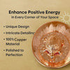 Copper tortoise decorative plate with detailed claws and radiating shell pattern