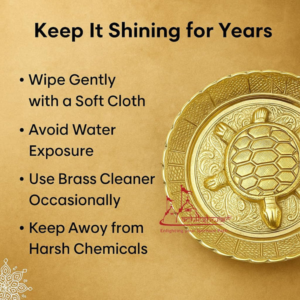 Achleshwar Vastu Feng Shui Designer Brass Tortoise with Plate