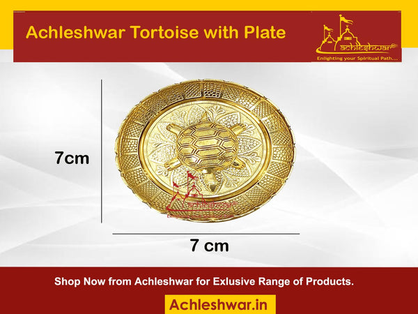 Achleshwar Vastu Feng Shui Designer Brass Tortoise with Plate