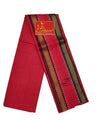 Red cotton gamcha/patka with gold and black border panel, draped