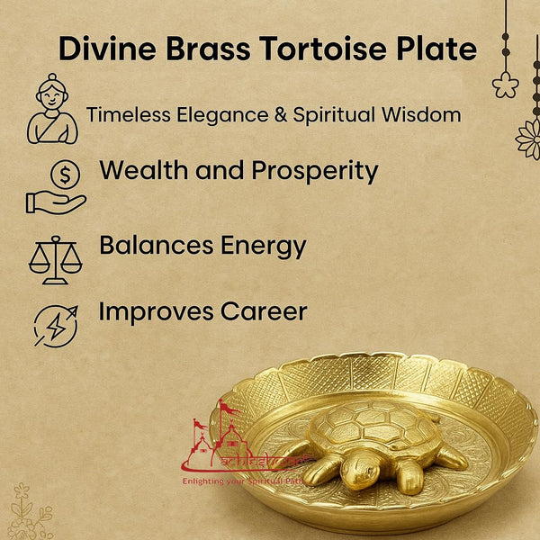 Achleshwar Vastu Feng Shui Designer Brass Tortoise with Plate