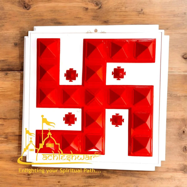 Red Swastik Pyramid Wall Hanging - Achleshwar