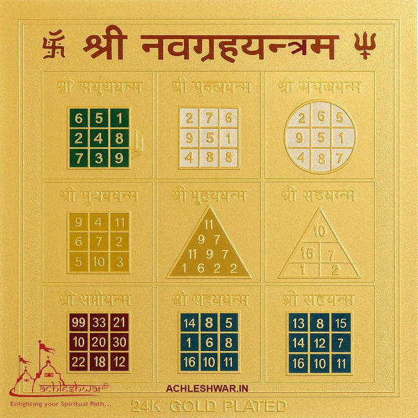 NAVGRAH Shanti Yantra Combo Navgrah Yantra and Sarvkast Nivaran Yantra - Achleshwar