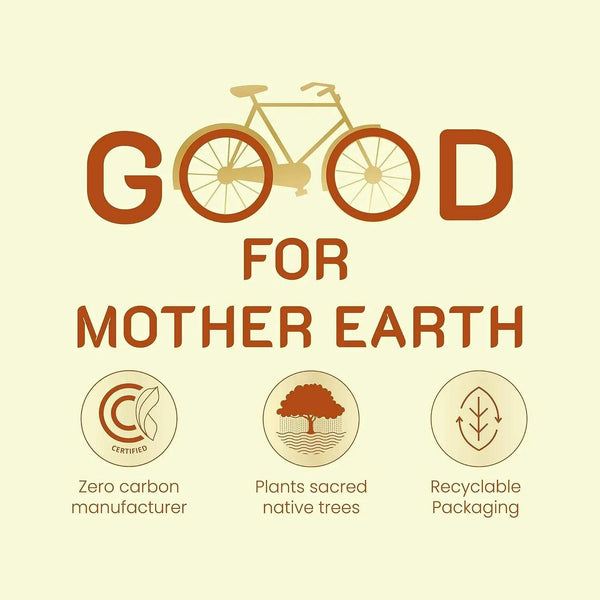 Incense stick packaging graphic with “Good for Mother Earth” text and eco icons